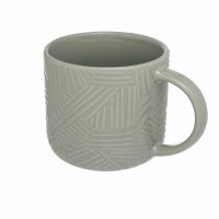 Siip Embossed Abstract Mug Grey