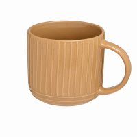 Siip Embossed Lines Mug Tan