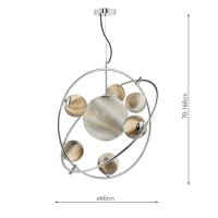 Mikara 7 Light Pendant Polished Chrome Glass