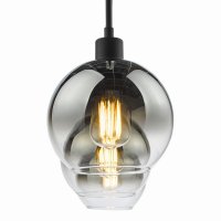 Lycia 3 Light Bar Pendant Matt Black Ombre Smoked Glass