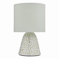 Glenda Ceramic Table Lamp White With Shade (Twin Pack)