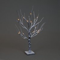 SnowTime Snowy Twig Tree with Warm White LED 60cm - Brown