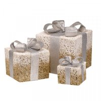 Three Kings Sparkly Faux Gift Boxes (Set of 3) - Gold