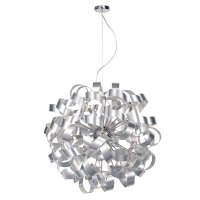 Dar Rawley 12 Light Ribbon Pendant Brushed Aluminium Finish