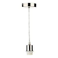 Dar 1 Light Satin Chrome E27 Suspension with Clear Cable