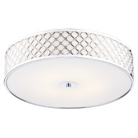 Dar Civic 5 Light Flush Large Ceiling Light Polished Chrome