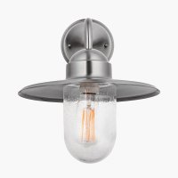 Pacific Lifestyle Lilium Metal and Glass Fisherman Wall Light - Brushed Steel