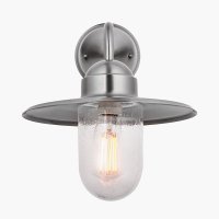 Pacific Lifestyle Lilium Metal and Glass Fisherman Wall Light - Brushed Steel