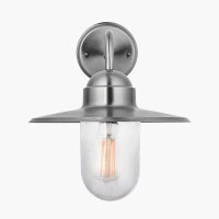 Pacific Lifestyle Lilium Metal and Glass Fisherman Wall Light - Brushed Steel