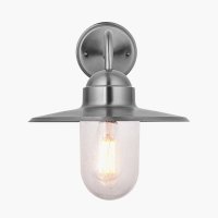 Pacific Lifestyle Lilium Metal and Glass Fisherman Wall Light - Brushed Steel
