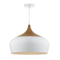 Dar Gaucho 1 Light Pendant White Large