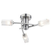 Dar Morgan 3 Light Semi Flush Ceiling Light Satin Chrome