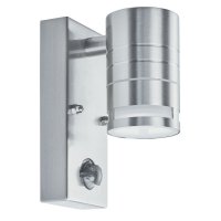 Searchlight LED Outdoor & Porch(Gu10 LED)-1 Light Pir Wall Bracket Stainless Steel Frosted Glass