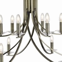 Searchlight Ascona 12 Light Pendant - Antique Brass & Clear Glass Sconces