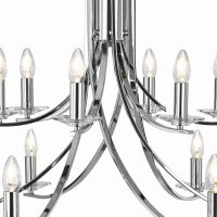 Searchlight Ascona 12 Light Pendant Chrome & Clear Glass Sconces