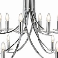 Searchlight Ascona 12 Light Pendant - Chrome & Clear Glass Sconces