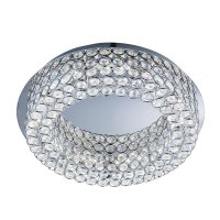Searchlight Vesta (Dim) LED Ceiling Flush Chrome Clear Crystal Buttoms