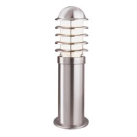 Searchlight Louvre Outdoor-1 Light Post(Height 45cm) Stainless Steel White Shade