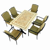 Hampton Dining Table With 6 Ascot Deluxe Chairs Set