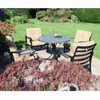 Monterey Dining Table With 4 Windsor Deluxe Lounge Chair Set