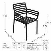 Cube Dining Table With 6 Doga Chair Set Anthracite