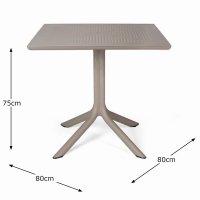 Clip 70Cm Table With 4 Net Chair Set Turtle Dove