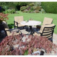 Provence Dining Table With 4 Windsor Deluxe Lounge Chair Set