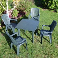 Rapino Square Table With 4 Parma Chairs Set Green