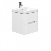 Essential Colorado 500mm Wall Hung Unit with Basin & 2 Drawers, Matt White