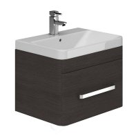 Essential Vermont 800mm Wall Hung Unit with Basin & Drawer, Dark Grey
