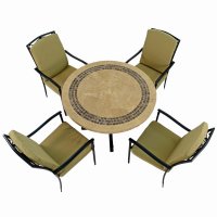 Vermont Dining Table With 4 Ascot Deluxe Chairs Set