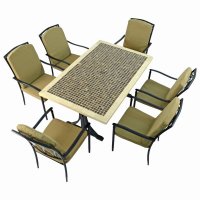 Wilmington Dining Table With 6 Ascot Deluxe Chairs Set