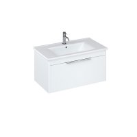 Britton Shoreditch 850mm Matt White Single Drawer Wall Hung Vanity Unit and Basin