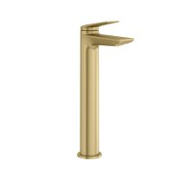 Britton Bathrooms Greenwich Tall Monobloc Brushed Brass Basin Mixer