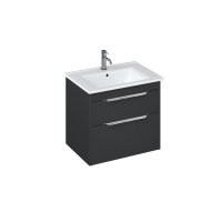 Britton Shoreditch 650mm Matt Grey Double Drawer Wall Hung Vanity Unit and Basin