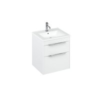 Britton Shoreditch 550mm Matt White Double Drawer Wall Hung Vanity Unit and Basin