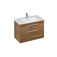 Britton Shoreditch 850mm Caramel Double Drawer Wall Hung Vanity Unit and Basin