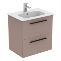 Ideal Standard i.life A Wall Hung 60cm 2 Drawer Matt Greige Vanity Unit