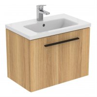 Ideal Standard i.life S Compact Wall Hung 60cm 1 Drawer Natural Oak Vanity Unit