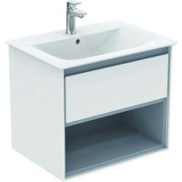 Ideal Standard Connect Air 600mm Vanity Unit with Open Shelf (Gloss White with Matt Grey Interior)