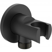 Ideal Standard Silk Black Round Wall Bracket with 1/2" Connection