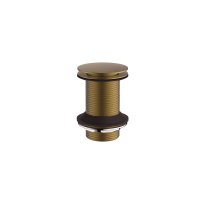 Britton Hoxton Unslotted Click Clack Brushed Brass Basin Waste