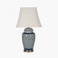 Pacific Lifestyle Chika Blue and White Ceramic Ginger Jar Table Lamp