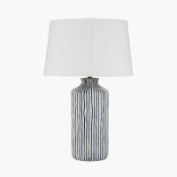 Pacific Lifestyle Bude Blue and White Stripe Stoneware Table Lamp Base