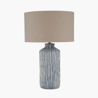 Pacific Lifestyle Bude Blue and White Stripe Stoneware Table Lamp Base