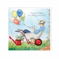 Birthday Card - Male Hardy Perennial Wheelbarrow - Angie Thomas Art Beat