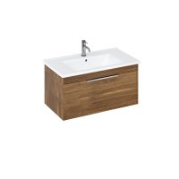 Britton Shoreditch 850mm Caramel Single Drawer Wall Hung Vanity Unit and Basin