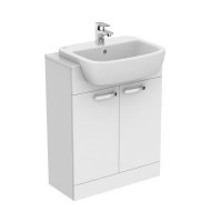 Ideal Standard Tempo Gloss White Semi Countertop Unit with 55cm Basin and Worktop