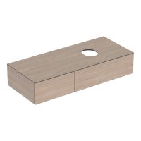 Geberit VariForm 1200mm Two Drawer Cabinet for Lay-On Basin - Oak