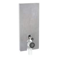 Geberit Monolith Plus for Back-to-Wall WC (114cm) - Concrete Stoneware / Brushed Aluminium